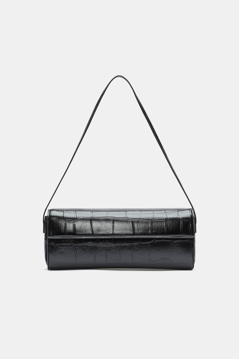 Croc Shoulder Bag  Black Croc