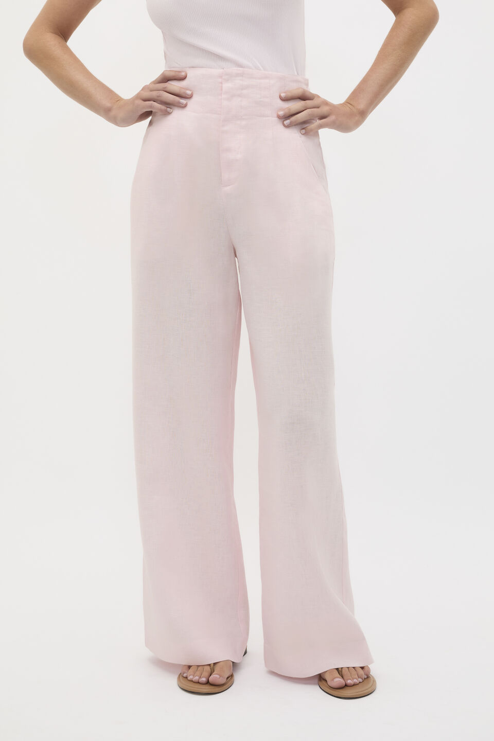 Core Linen Waisted Pant  Primrose