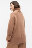 Merino Wool Roll Neck Side Split Knit  Amaretto  hi-res