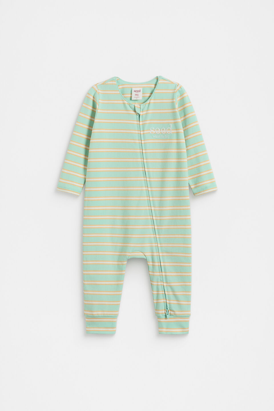 Stripe Logo Zipsuit  Mint