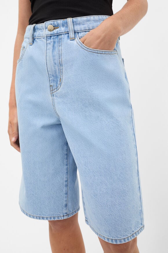 Longline Jean Short  Glacial Blue Wash  hi-res