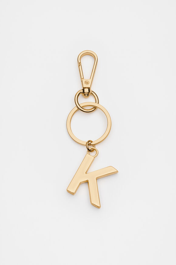 Gold Initials Keyring  K  hi-res