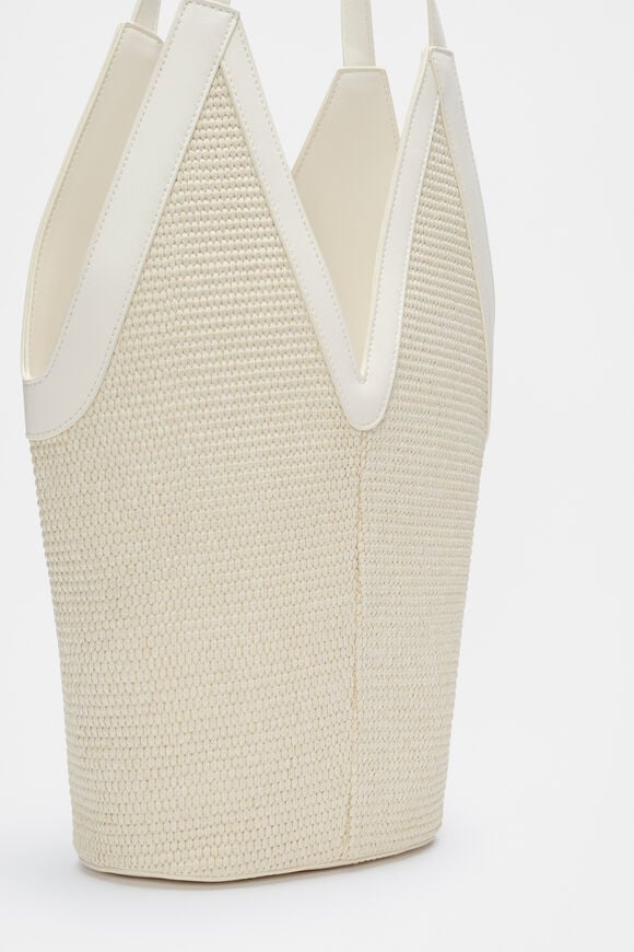 Angular Woven Tote  Cream  hi-res