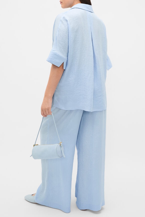 Textured Satin Collared Popover  Arctic Blue  hi-res