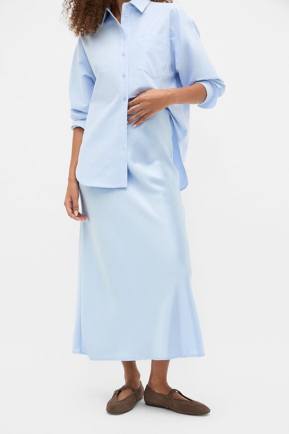 Satin Maxi Bias Skirt  Arctic Blue  hi-res