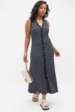 Stripe Rib Knit Button Midi Dress  Midnight Sky Stripe  hi-res