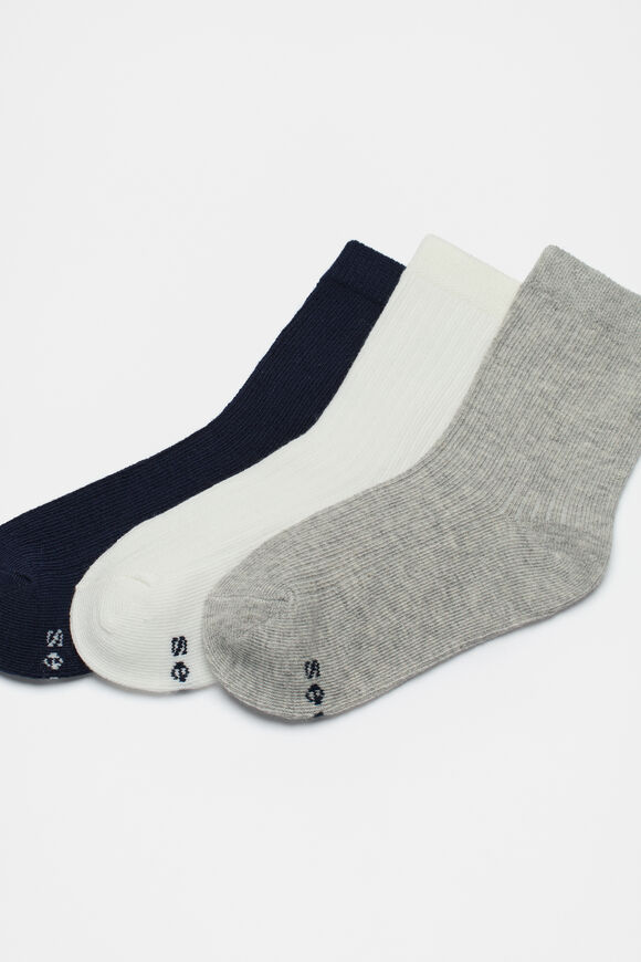 Rib Sock 3 Pack  Navy Multi  hi-res