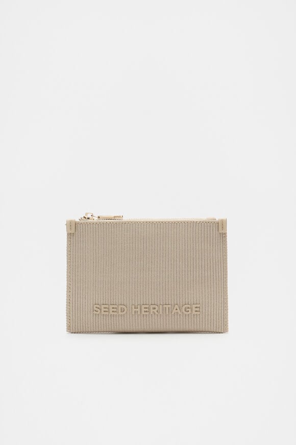 Knit Zip Purse  Rye  hi-res