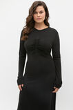 Micro Jersey Ruched Midi Dress  Black  hi-res