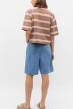Stripe Boxy Polo  Nutmeg Stripe  hi-res