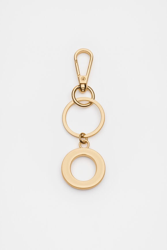 Gold Initials Keyring  O  hi-res