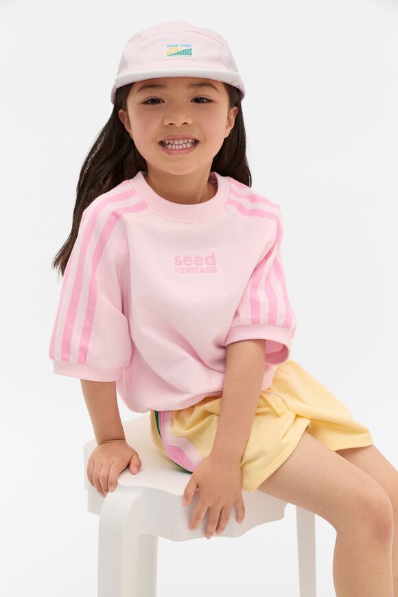 Stripe Logo Track Tee  Pink Lemonade  hi-res