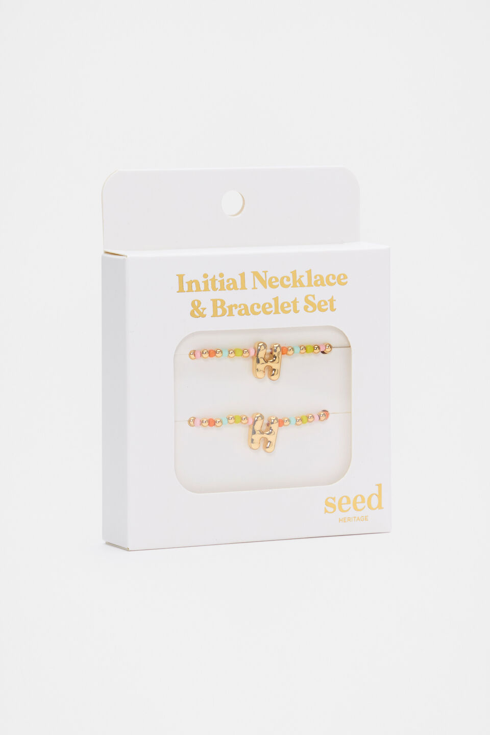 Initial Necklace And Bracelet Set  H