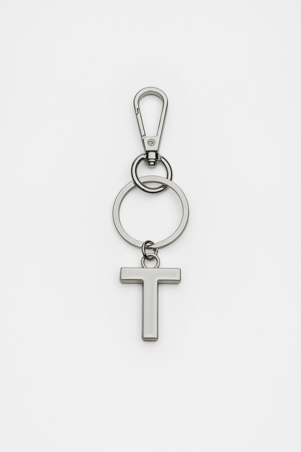 Silver Initials Keyring  T