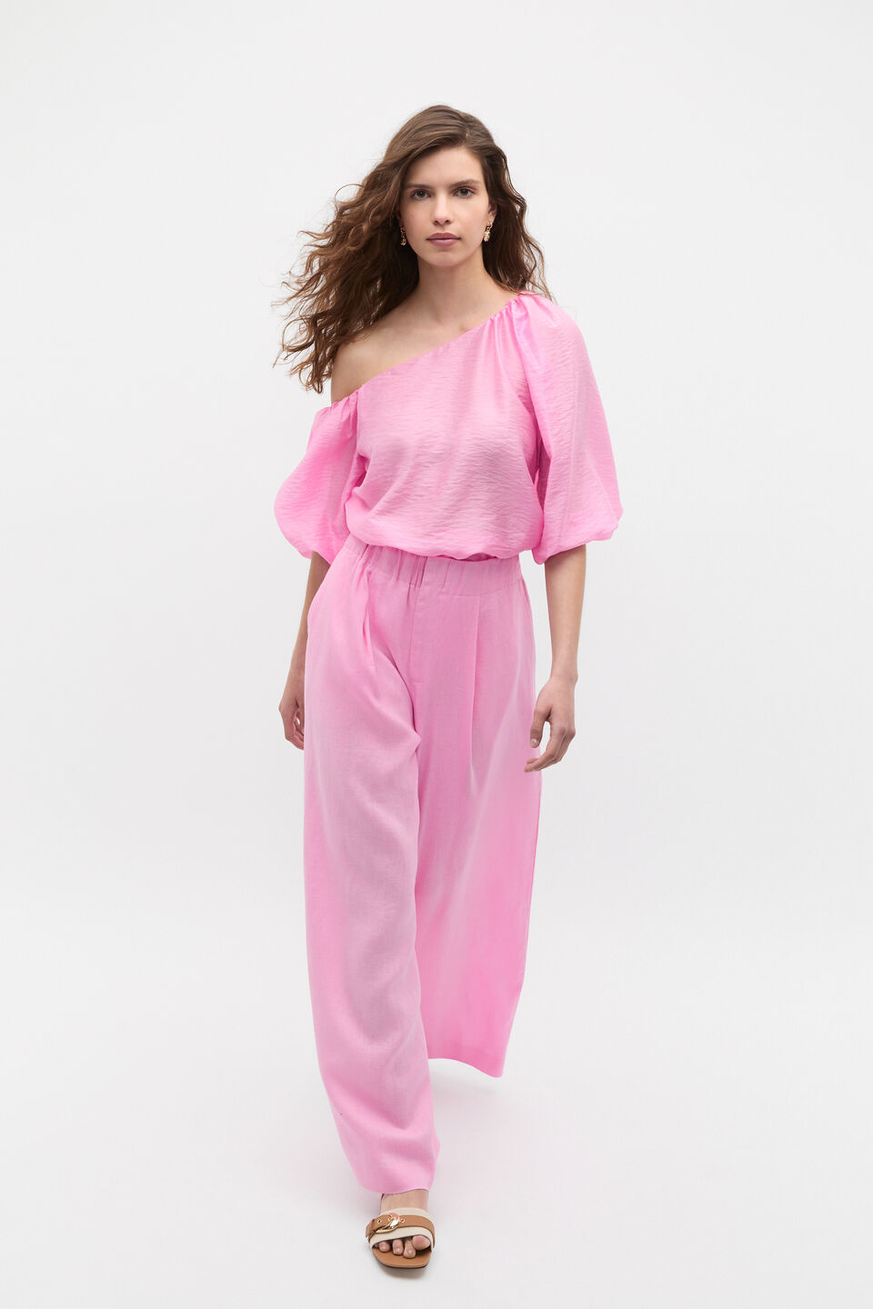 Asymmetric Blouson Top  Fairy Floss