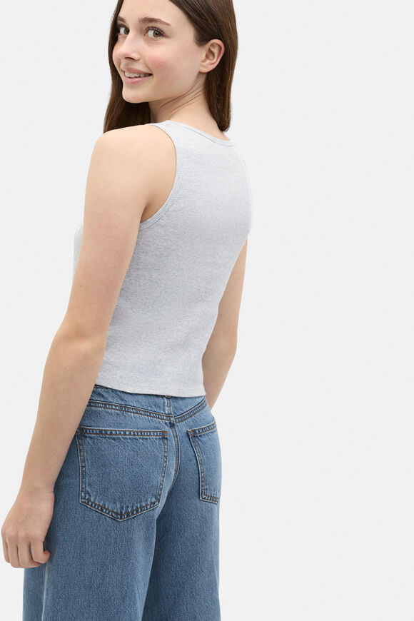 Square Neck Logo Tank  Cloud Grey Marle  hi-res