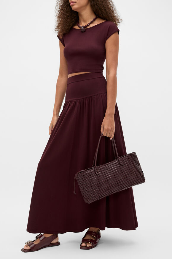 Woven East West Tote  Plum Red  hi-res