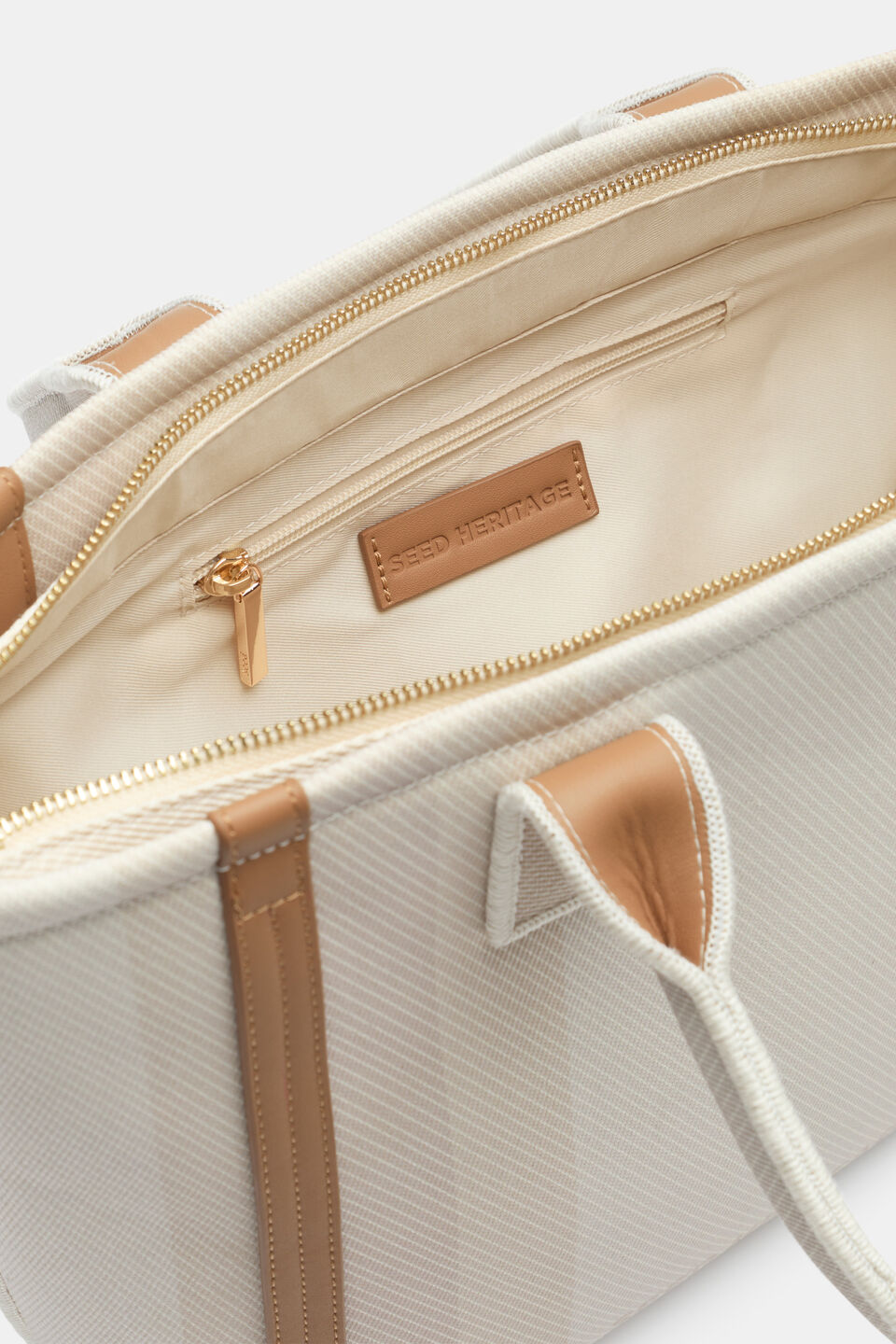 Textured Stripe Carry All  Natural