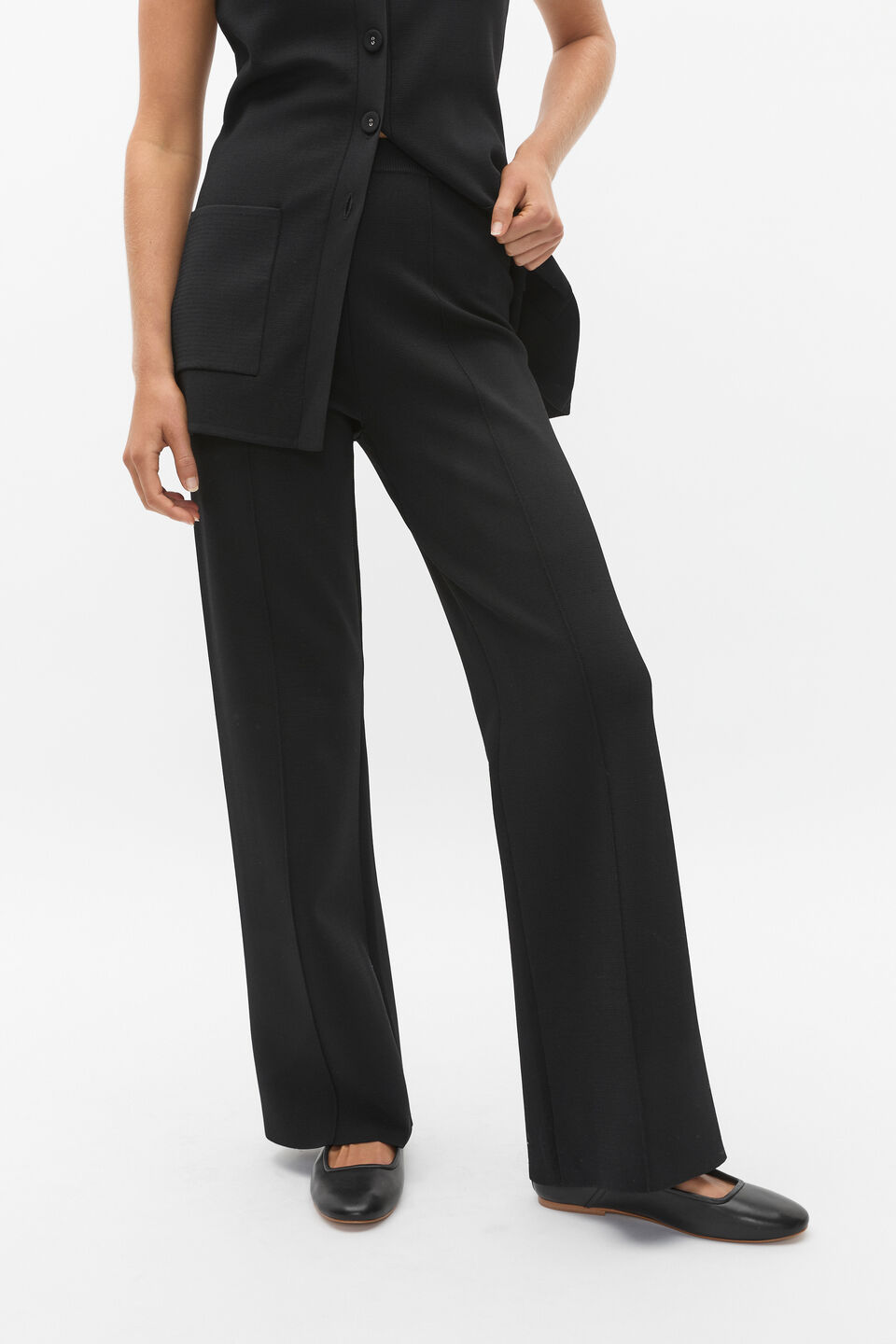 Crepe Knit Pant  Black