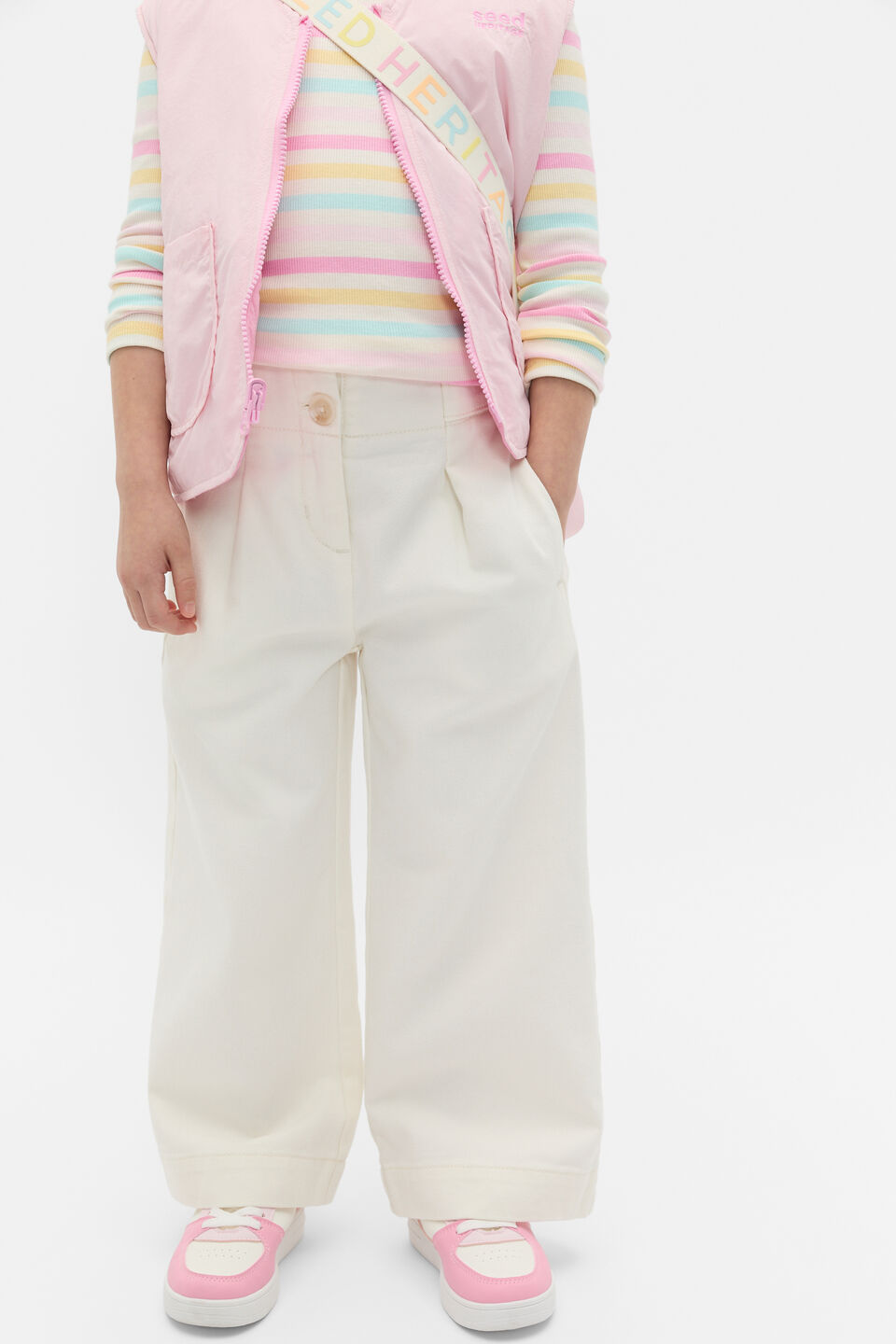 Wide Leg Denim Jean  Classic Cream