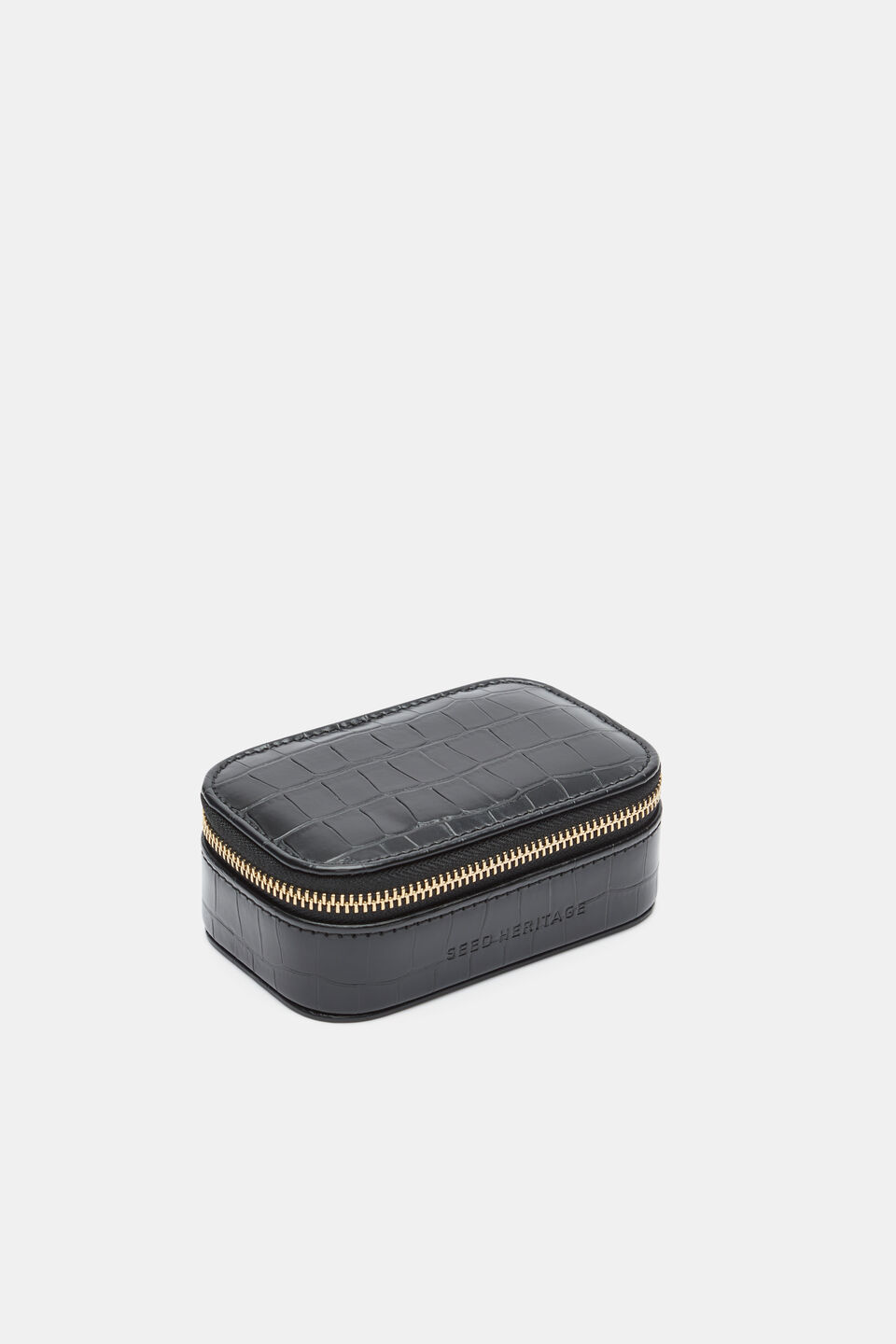 Mini Jewellery Case  Black Croc