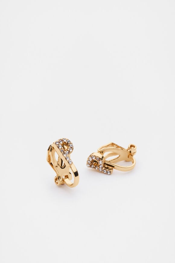 Initial Clip On Earings  P  hi-res