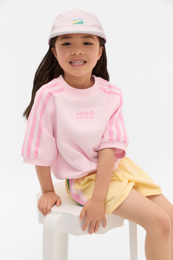 Stripe Logo Track Tee  Pink Lemonade  hi-res