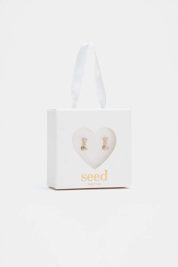 Initial Clip On Earings  I  hi-res