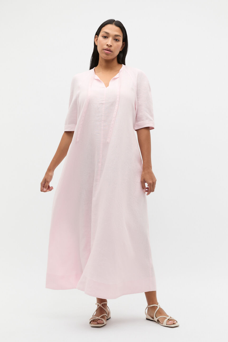Linen Belted Maxi Dress  Primrose