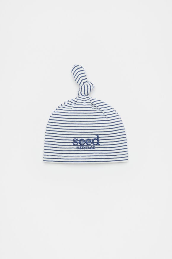 Core Logo Knot Hat  Navy Stripe  hi-res