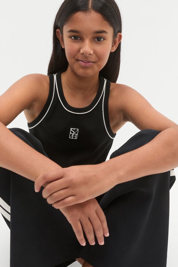 Core Logo Rib Tank  Black  hi-res