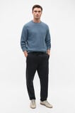Slub Yarn Crew Neck Knit  Storm Blue  hi-res