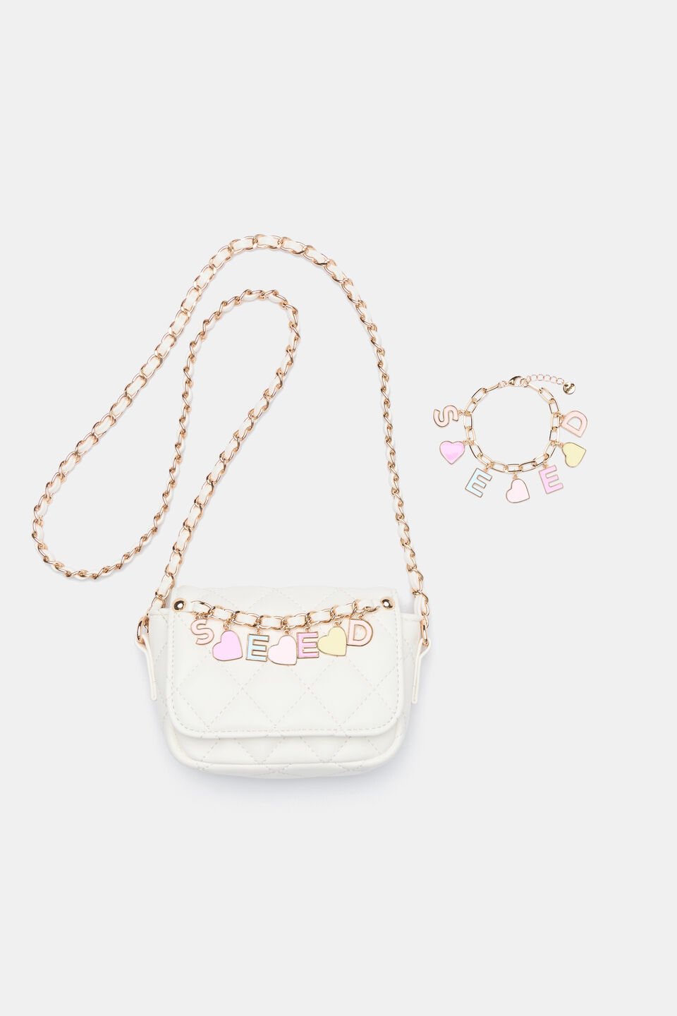 Quilted Charm Bag  Classic Cream