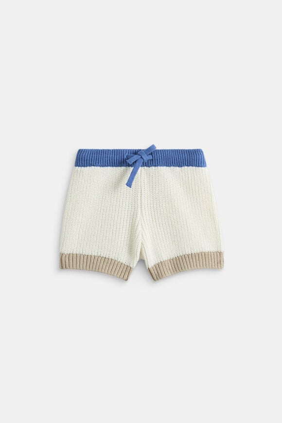 Colourblock Knit Short  Mid Blue  hi-res
