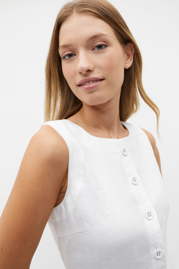 Linen Vest Top  Whisper White  hi-res