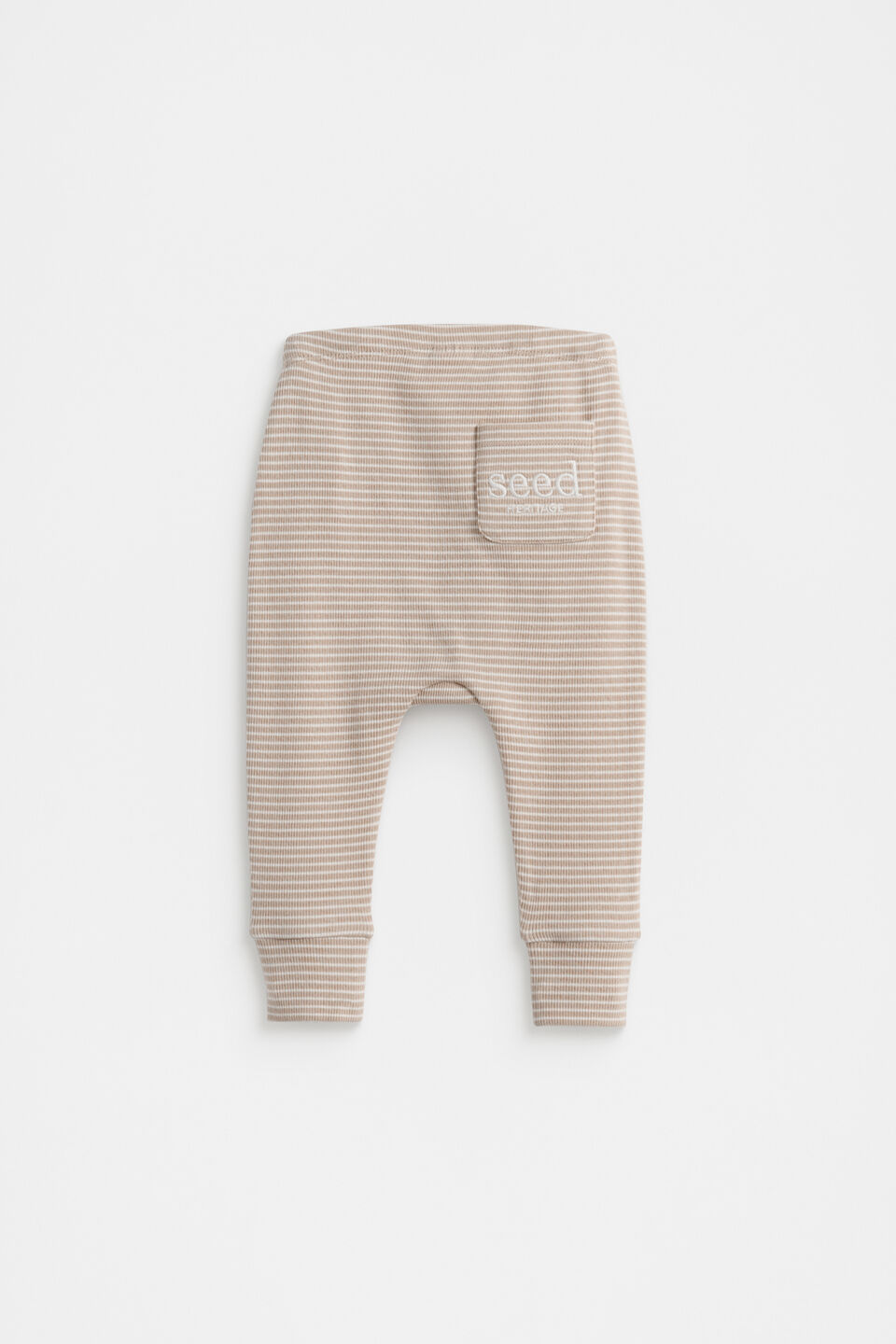 Core Rib Logo Legging  Sand Stripe