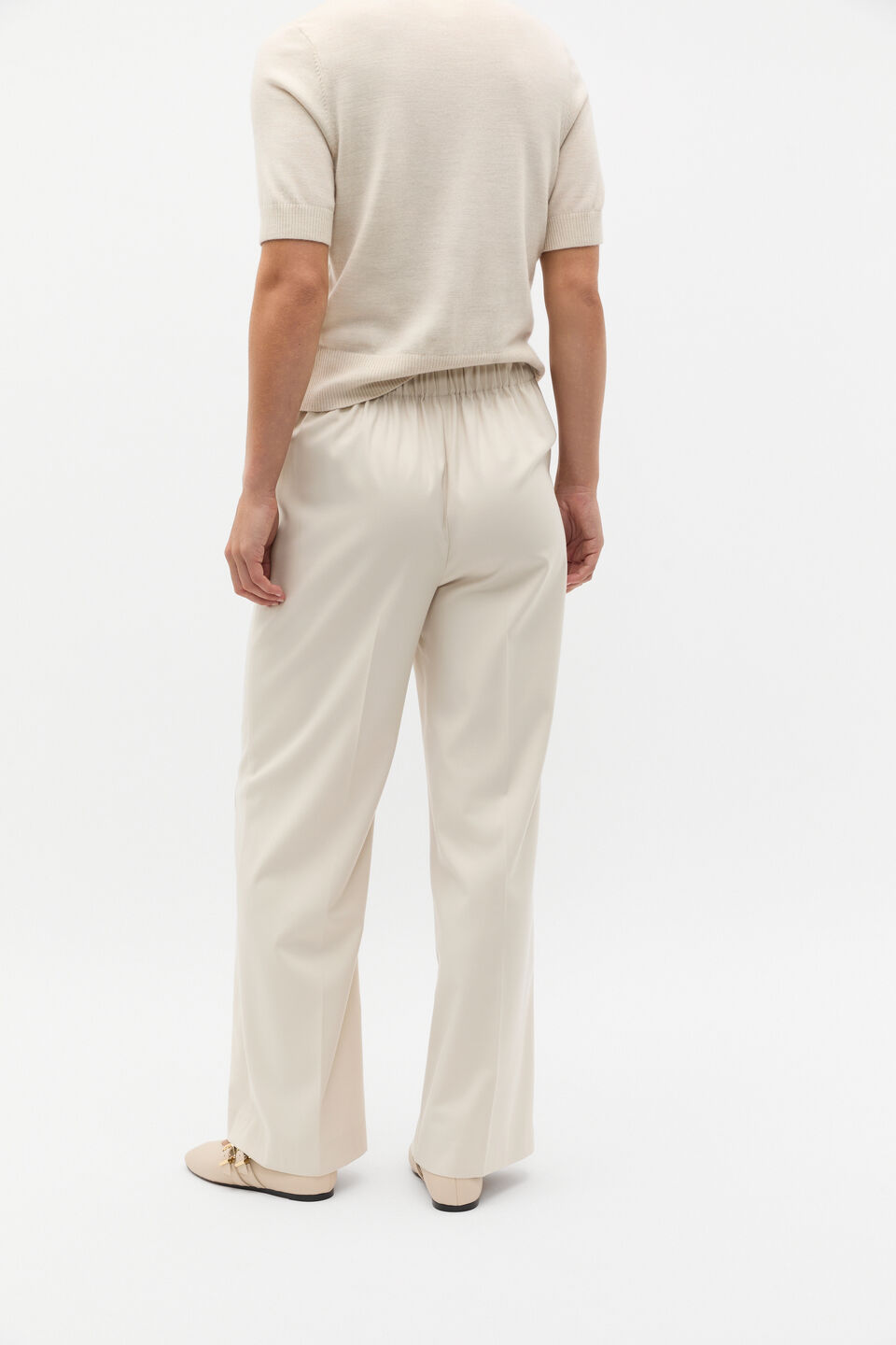 Elasticated Wide Leg Pant  Oat