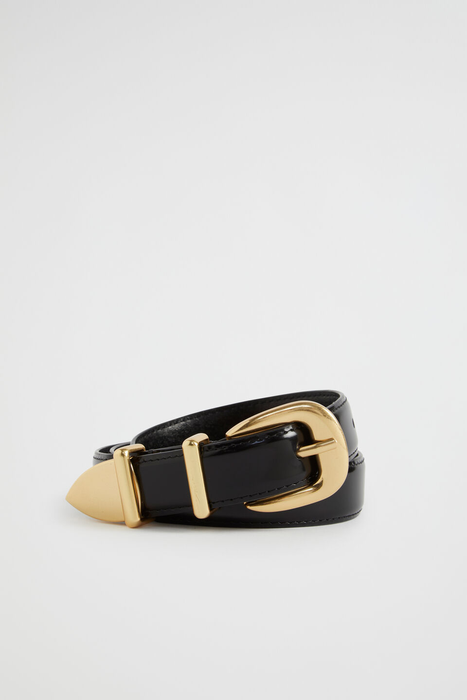 Hallie Metal Keeper Belt  Black