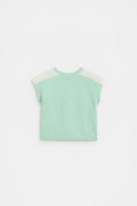 Spliced Logo Knit Tee  Mint  hi-res