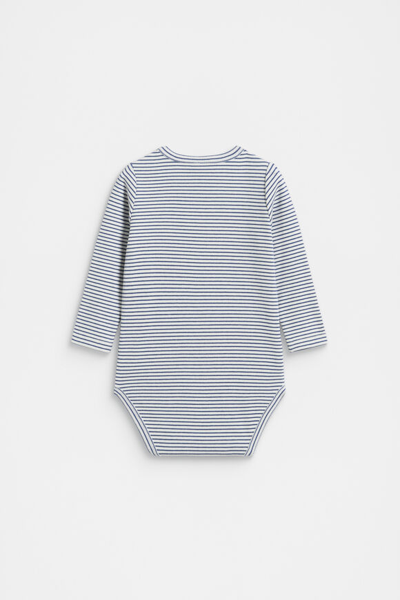 Core Rib Logo Bodysuit  Navy Stripe  hi-res