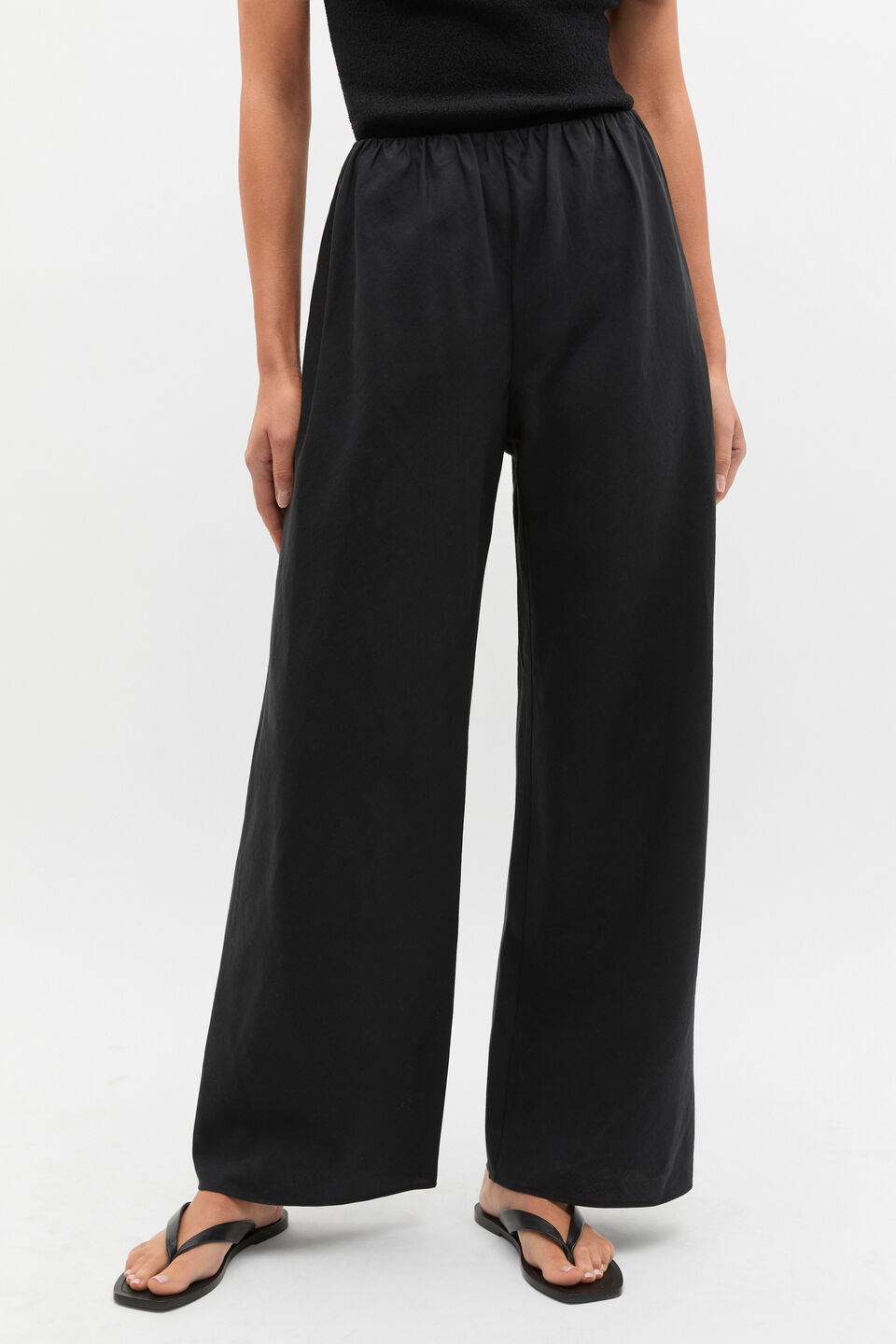 Gathered Waist Pant  Black