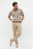 Contrast Stripe Knit Polo  Coffee  hi-res