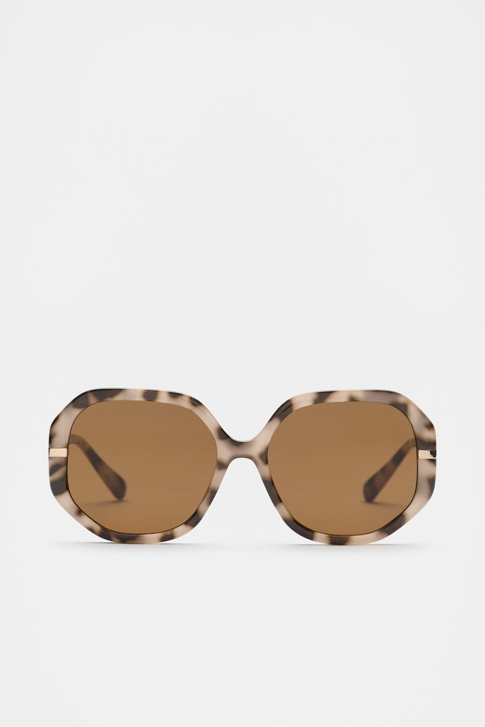 Clara Oversized Glam Sunglasses  Milky Tort