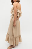 Voile Strapless Ruffle Maxi Dress  Iced Latte  hi-res