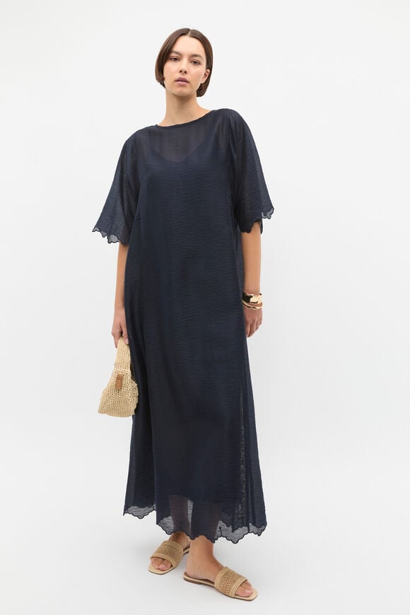 Lyocell Blend Kaftan Maxi Dress  Twilight Blue  hi-res