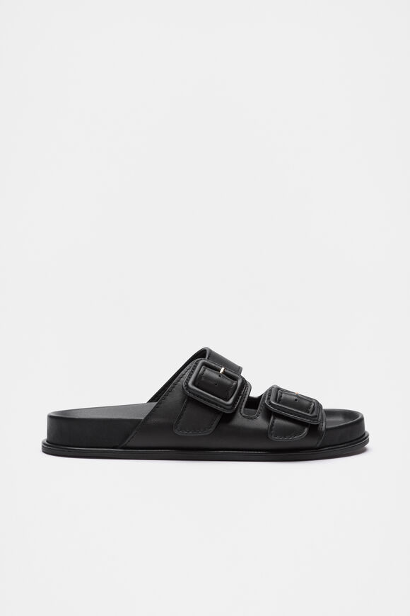 Dulci Covered Buckle Slide  Black  hi-res