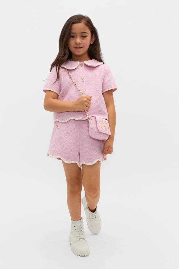 Scallop Tweed Short  Candy Pink  hi-res