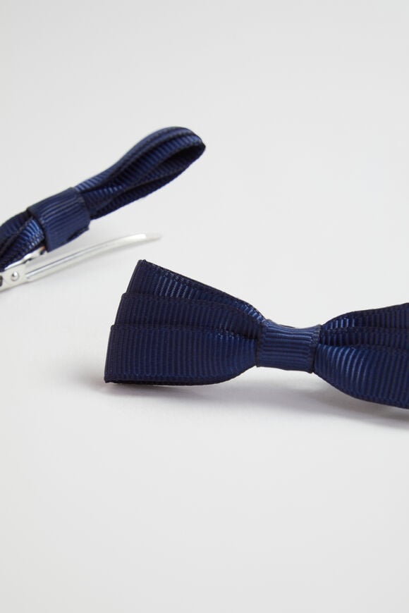 Grosgrain Bow Duck Clip  Navy  hi-res