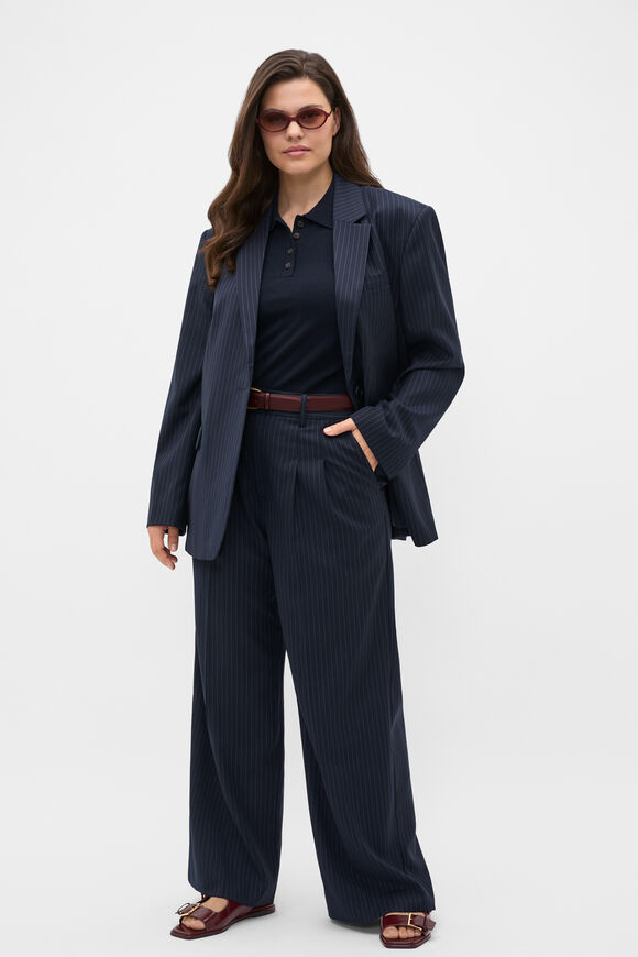 Wool Blend Pinstripe Blazer  Twilight Blue Stripe  hi-res