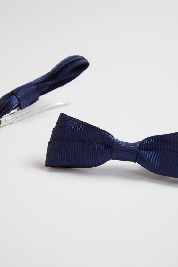 Grosgrain Bow Duck Clip  Navy  hi-res
